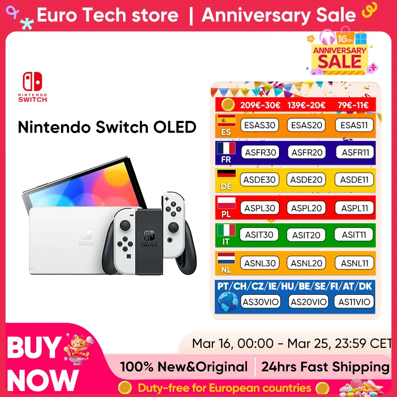 Konsola do gier Nintendo Switch OLED z EU za $257.91 / ~985zł