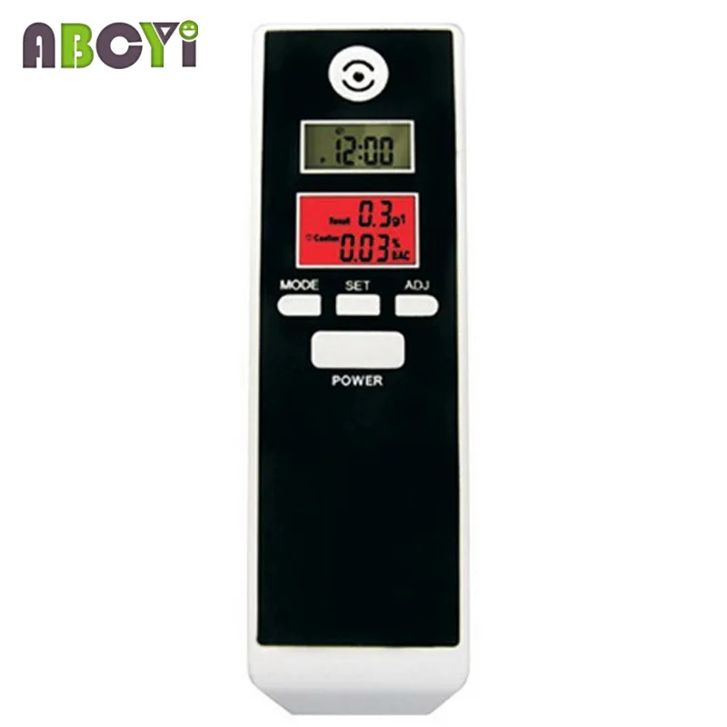 Dual LCD Screen Red Backlight Display Portable Alcohol Tester Breathalyzer Alcohol Analyzer with Clock and Temperature Display