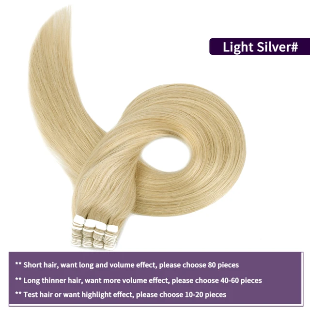 MW Mini Tape In Human Hair Extensions Natural Straight Hair Machine Remy Invisible Skin Weft Adhesive Glue On Hair 12