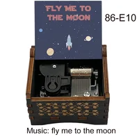 Song FLY Me To The Moon Music Box Wooden Black Print Gift for Wife Lovers Birthday Christmas Valentine's Day Home Decor 2