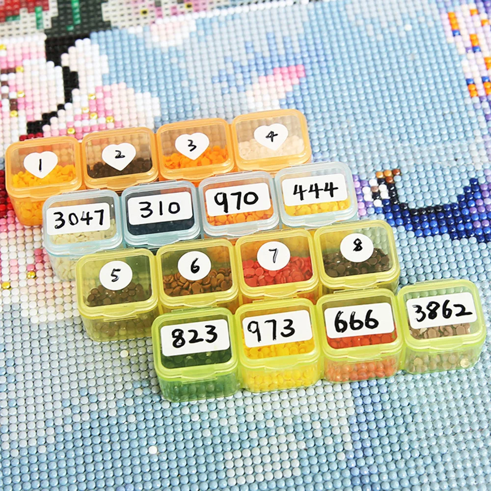 Diamond Painting Stickers 120~1200 Sheet Square Round Classification for Diamond Distinguish Storage Box
