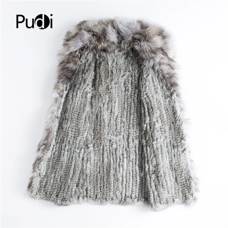 CT903 New Autumn Women Genuine Rabbit Fur Coat With Real Fox Fur Collar Lady Casual Coat Free Shipping