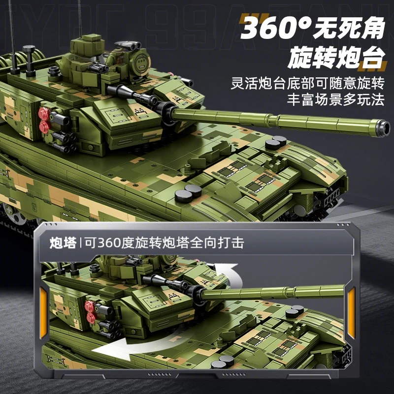 WW2 Military Vehicle Series 99A Tank Building Blocks 8in1 Airplane Truck Model D