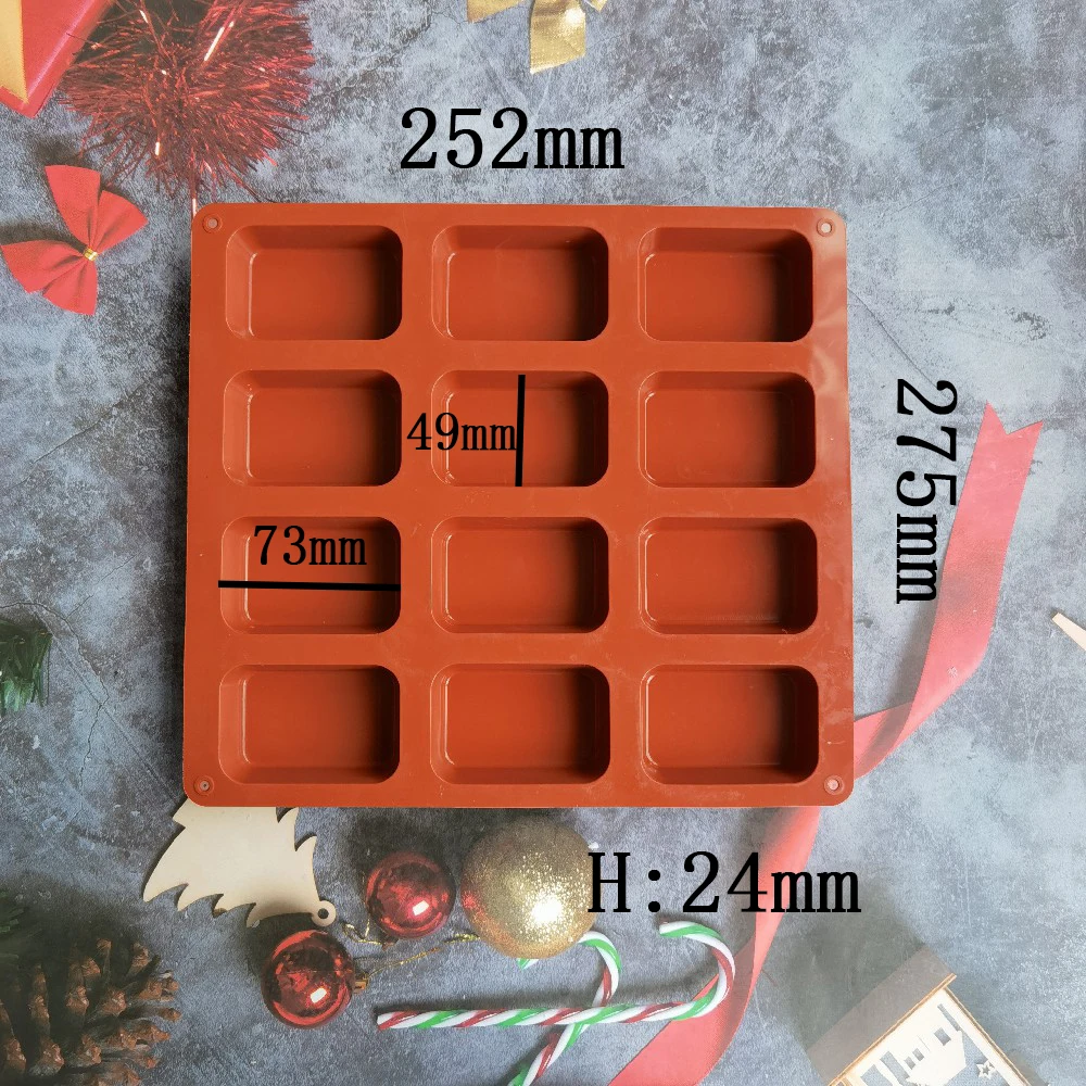 12 Cavity Square Silicone Soap Mold Candle Pudding Candy Wax Aromatherapy mould Craft Decorating 3D DIY Handmade Making Tool silicone soap molds