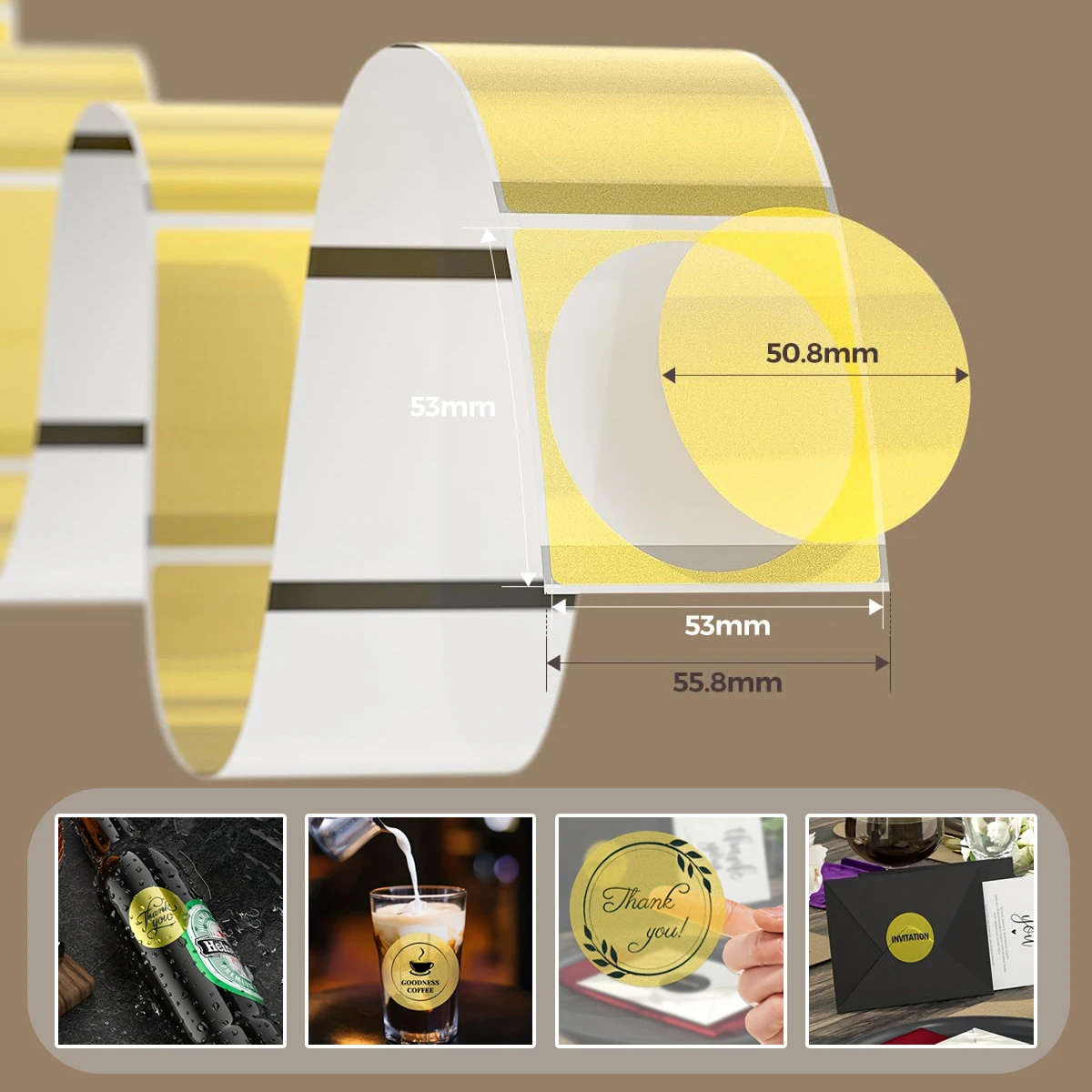 5cm Transparent Labels |500Pcs Perfect for Invitations,Gifts,Coffee & Beverage DIY Crafts,Wedding Anniversaries, Gift Wrapping,