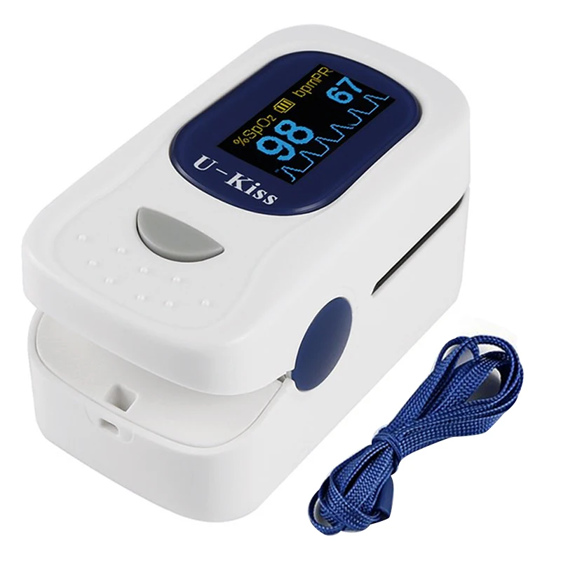 

U-Kiss CMS 500A Deluxe Fingertip Pulse Oximeter Blood Oxygen Saturation Monitor With OLED Screen Batteries And Lanyard