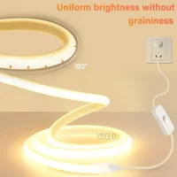 220V COB LED Strip Light High Bright Switch/Dimmable US 110v EU Plug Neon Tape Kitchen Cabinet  lighting Waterproof garden - Image 2