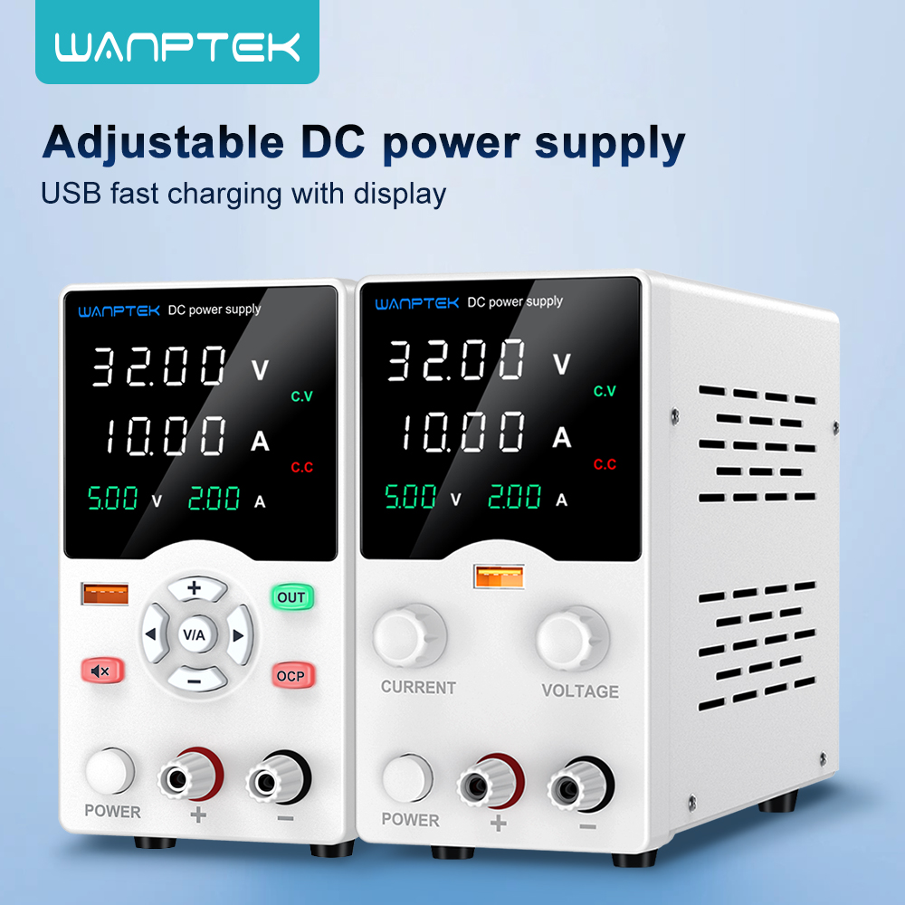 Wanptek DC lab power supply 30V 60V 120V adjustable voltage regulator for mobile phone repair 220V 110V dual input voltage