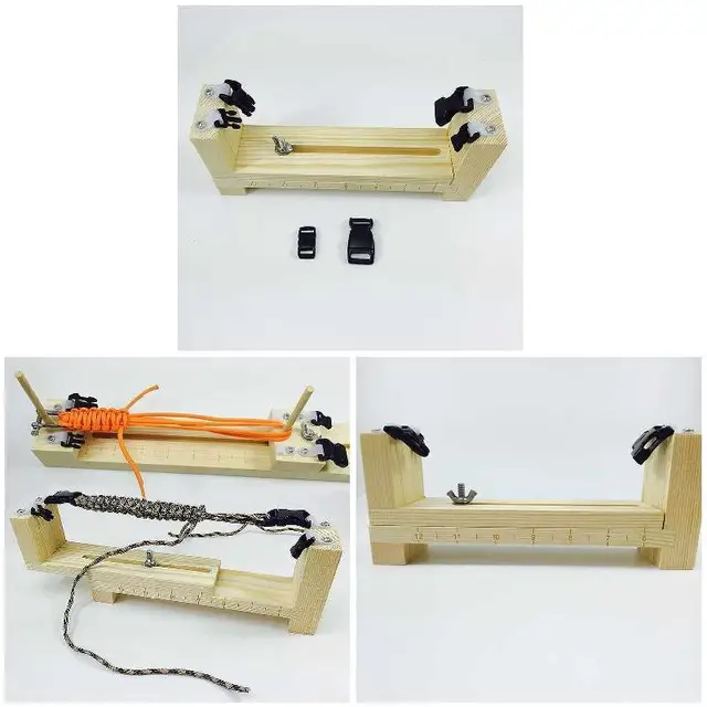 Diy Jig Solid Wood Paracord Karkötő Kötési Szerszámcsomócsomó Fonott Ejtőernyős Kábel Szövőszövés Xqmg - Image 5