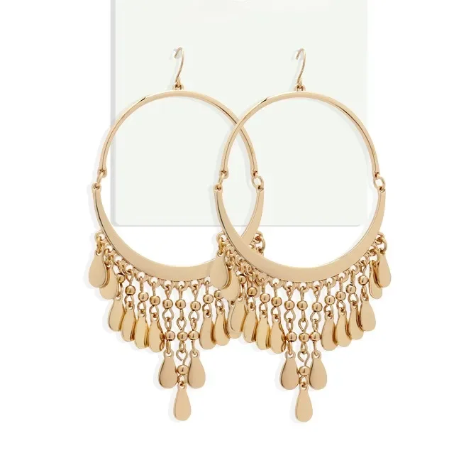 

2023 Boho Tassel Hoop Long Earrings, Retro Style Dangler, Gloden Earrings Eardrop, Vintage Women's Earrings Jewelry for Birthda