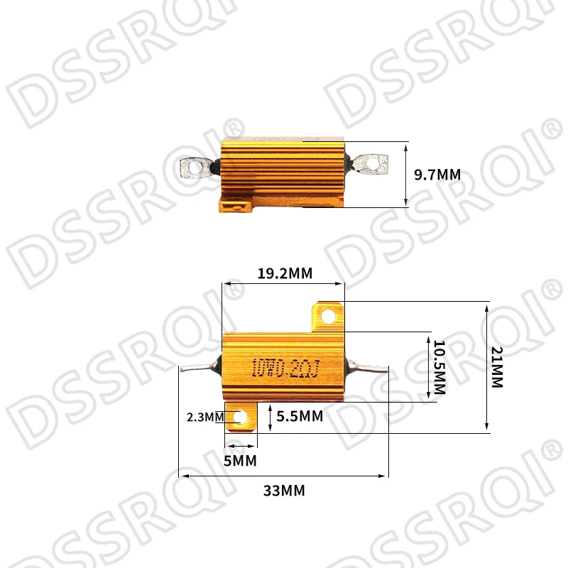 1PC 10W RX24 Aluminum Wirewound Resistor 0.1 ~ 30K 0.5 1 2 3 5 6 8 10 20 100 150 200 300 500 1K 10K ohm