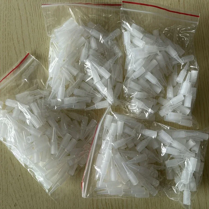 Tattoo Nozzle Needle Caps Disposable Tattoo Tips Permanent Makeup Needle Tips Traditional Caps 100pcs/bag 1RL/3RL/5F/7F