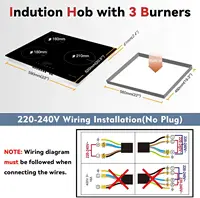 Индукционная варочная панель NOXTON с 3 конфорками, 60 см, встроенная индукционная варочная панель, электрическая варочная панель с сенсорным управлением, таймером, предохранительным замком, 5200 Вт, wi — изображение 4