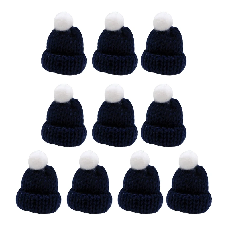 Assortment of 10 Mini Knitted Hats Clothing Accessories and Christmas