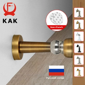 KAK Stainless Steel Magnetic Doorstop Non-Punch Wind-Proof Door Stopper Wall Mounted Floor Mounted Door Holder Door Hardware