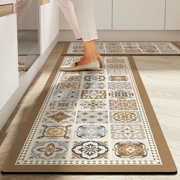 VIKAMA American Retro Cucina Tappetino Fango Diatomaceo Assorbente Pulire Bagno Antiscivolo Tappeto Impermeabile Decorazione Della Casa 1
