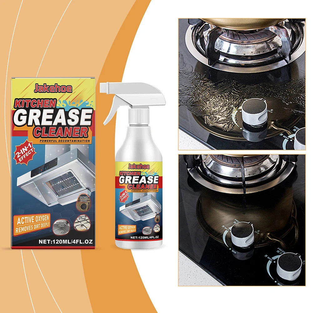 All-purpose Kitchen Pots Pan Cleaner Lasting Effect Heavy Oil Cleaner Stain Removal Liquid Home Cooktop Cleaning Spray 120ml