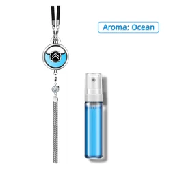 Premium Car Logo Air Freshener Pendant with High - Grade Aroma Diffuser (Ocean)
