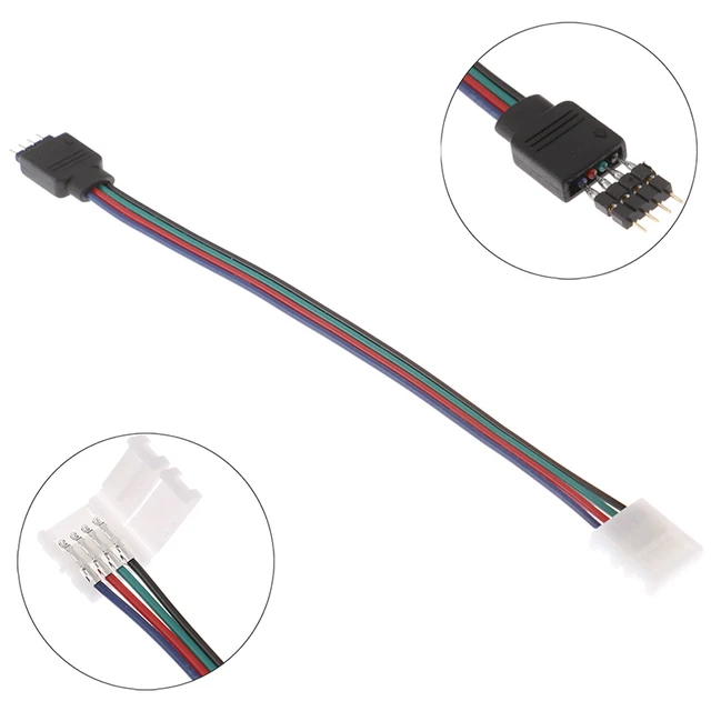 Connecteurs de bande lumineuse LED RGB 5050, 15cm, 4 conducteurs, 10mm de  large - AliExpress