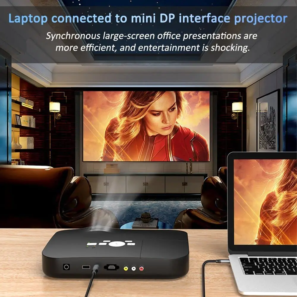 Фото Кабель USB C Thunderbolt3 для Mini DisplayPort 4K @ 60 Гц, совместимый с кабелем Type-C Macbook Surface Pro, ПК и мини-монитором DP №3