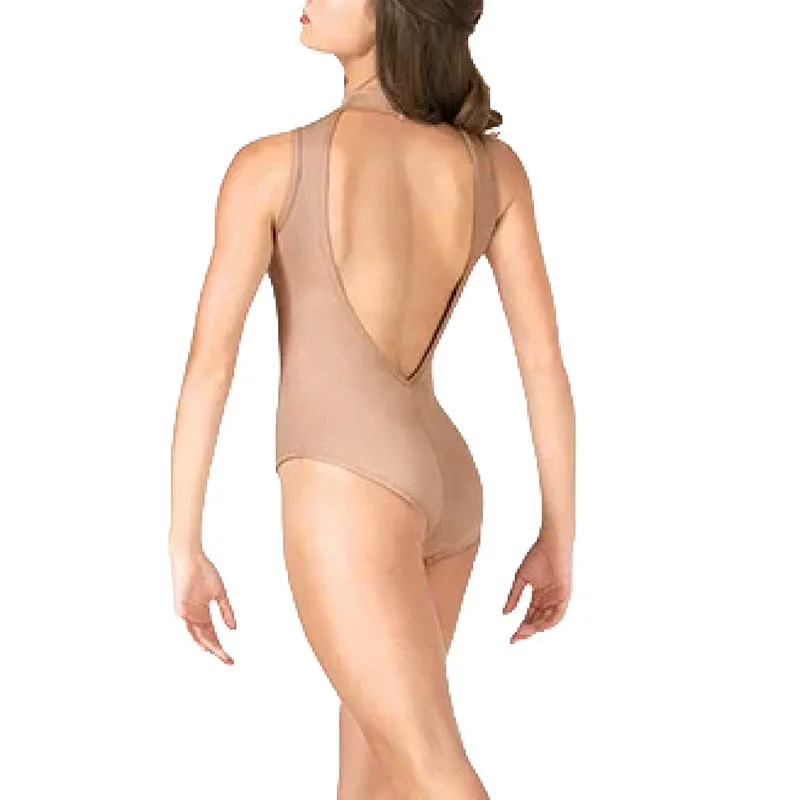 Women Sleeveless Ballet Dance Tank Leotards Open-back Adult Gymnastics Black Bodysuits Backless Rompers Stage Costumes Nylon