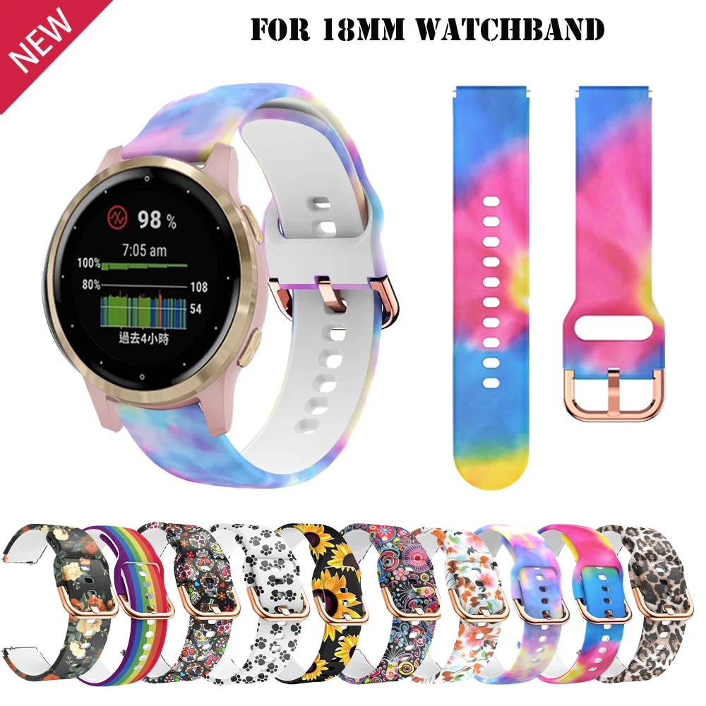 

18MM Watchband Bracelet For Garmin Venu 2S Vivoactive 3S 4S / Vivomove 3S Sport Silicone SmartWatch Band Wrist Straps For Venu2S