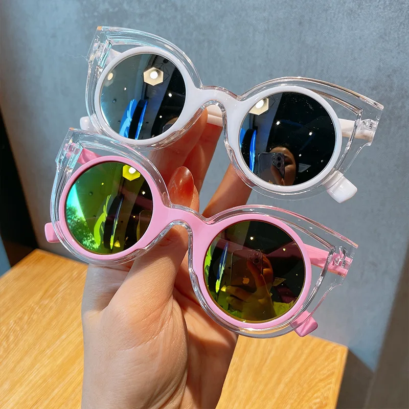 New Children Colors Fashion Round Cool Sunglasses Boys Girls Vintage Sunglasses Sunscreen UV Protection Classic Kids_voghion.com