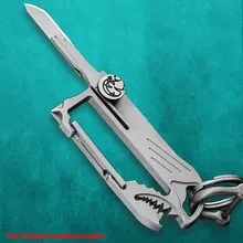 

Mini Titanium Alloy Shark Folding Knife Opener Keychain Outdoor EDC Utility Knife Window Breaker Creative Gift For Men