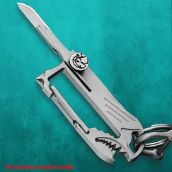 Mini couteau pliant requin en alliage de titane, ouvre porte clé d'extérieur EDC couteau utilitaire brise vitre cadeau créatif pour hommes 