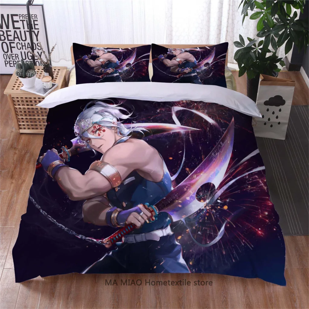Японское постельное белье с аниме Набор мягкого пододеяльника из микрофибры