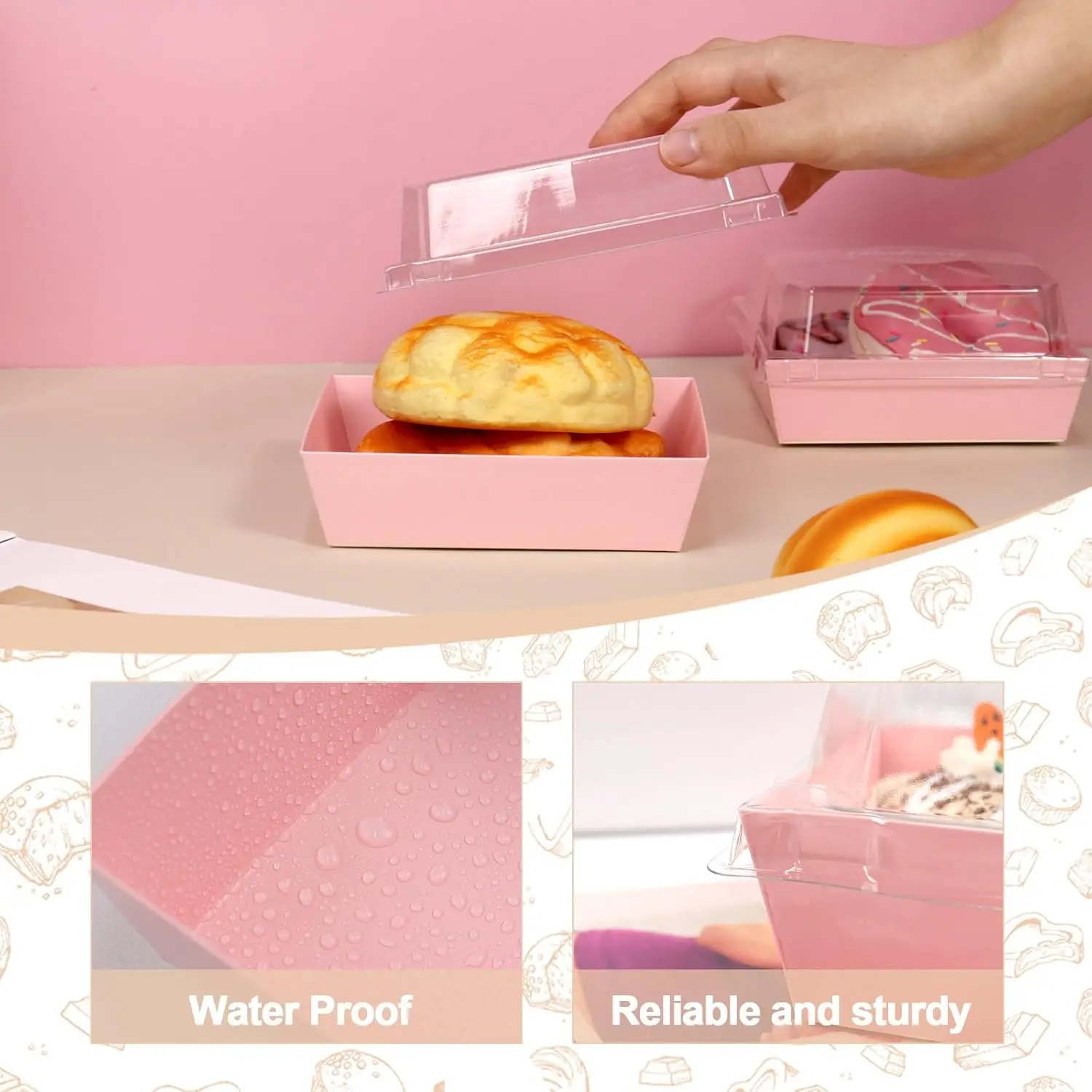 Baking Cake Box 100pcs Baking Transparent Sandwich Packaging Box Dessert Cake Box Snow Mei Niang Thousand Layer Packing