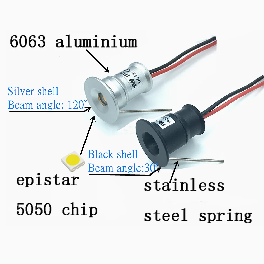 1W Mini Dimmable LED Downlight 12V Recessed Spotlight for Cabinets image 3