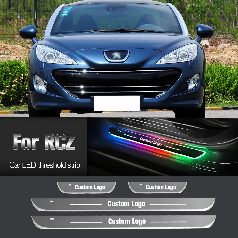 

Car Door Sill Light For Peugeot RCZ 2009-2016 2010 2011 2014 2015 Customized Logo LED Welcome Threshold Pedal Lamp Accessories