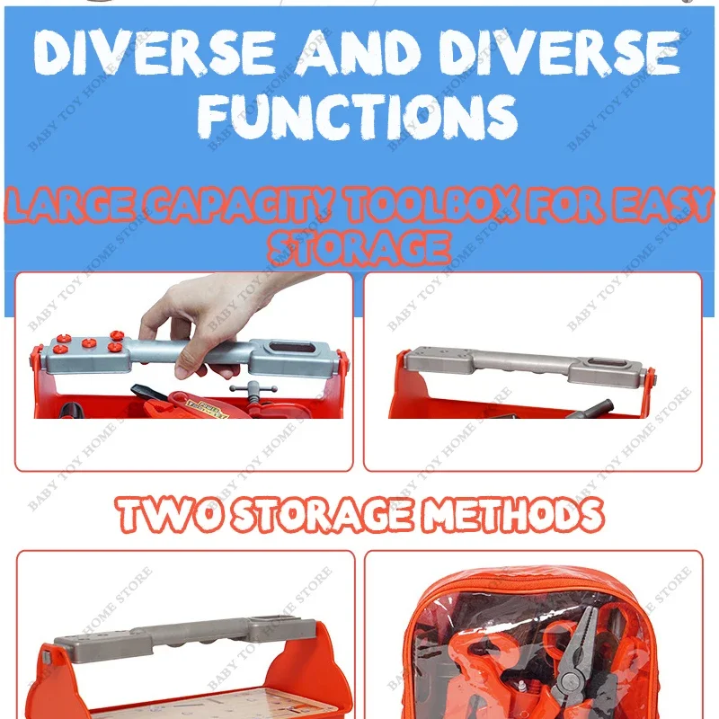 Kids Toolbox Toy Set Pretend Play Early Education Engineer Simulation Repair Electric Drill Screwdriver Tool Box Toys Gifts