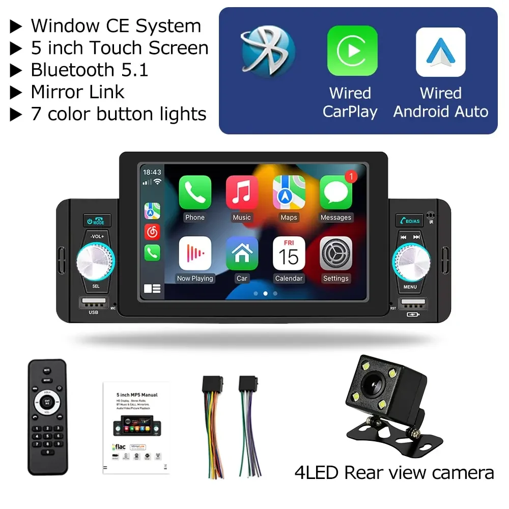 Download Carplayessgoo 5-inch Carplay & Android Auto Multimedia Player For  Universal Cars