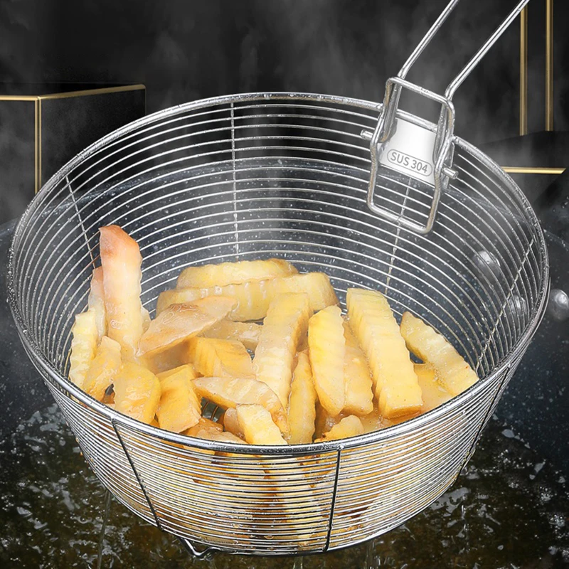 

Multifunctional Fry Food Strainer For French Fries Vegetable Stainless Steel Residue Oil Colander Filter Strainer