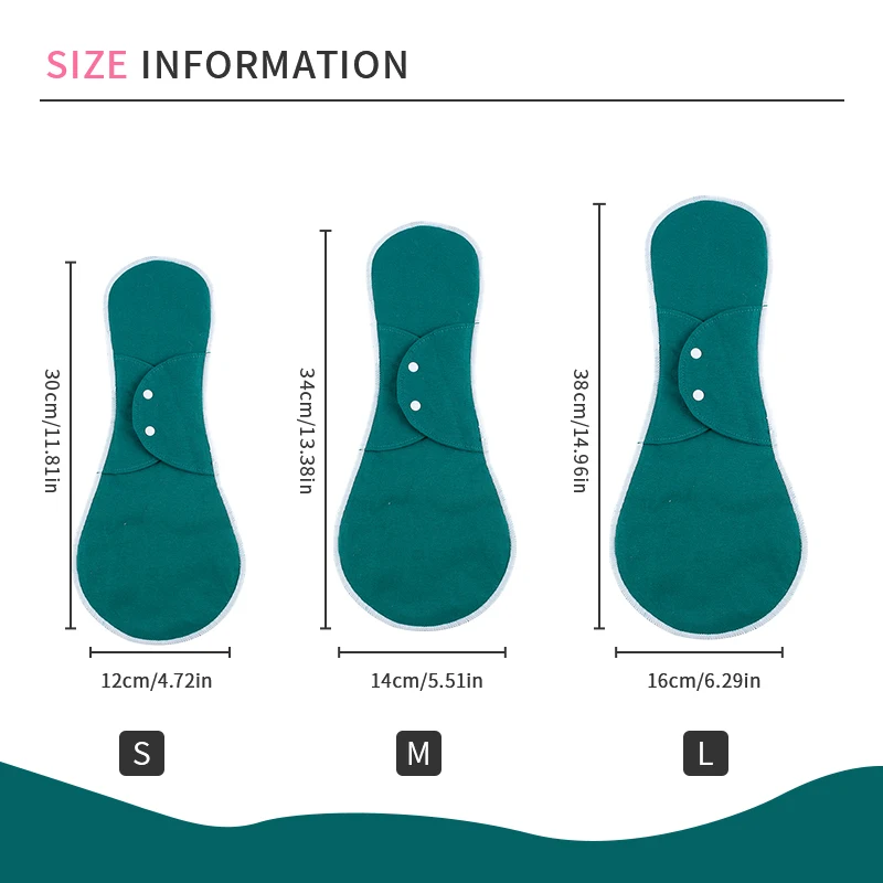 BIAI Anti-bacterial Sanitary Napkin Washable Menstrual Pads Reusable Sanitary Towel Breathable Pad For Women Lady 1PC