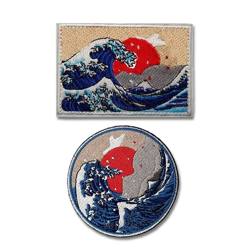 Great Wave Embroidery Patch Japanese Style Great Wave off Kanagawa