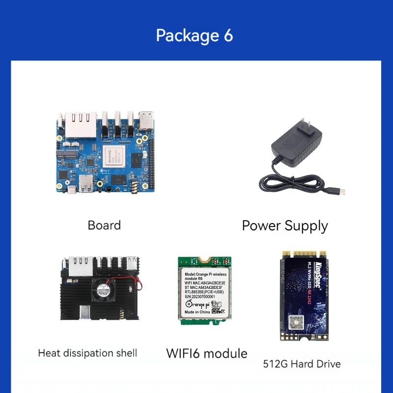 Orange Pi 5 Plus Single Board Computer RK3588 PCIE Module External WiFi-BT SSD 8K Orange Pi5 Plus Demo Development Board