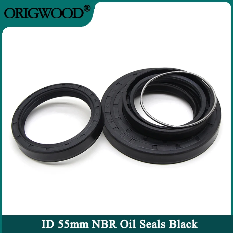 

1pcs NBR Oil Seal ID 55mm TC-70/72/75/78/80/82/85/90/95/100/110*8/9/10/12mm Nitrile Rubber Shaft Double Lip Oil Seals Gasket