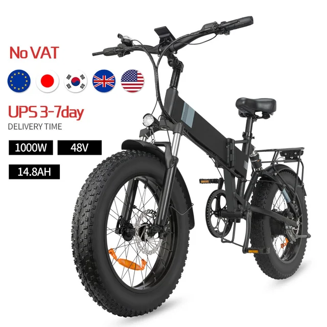 1000W 48V Electric Bike 14Ah 20 Inch Wheel With Hydraulic Shock Absorber Power-driven Bicycle Portable Fold Mountain Ebike 1