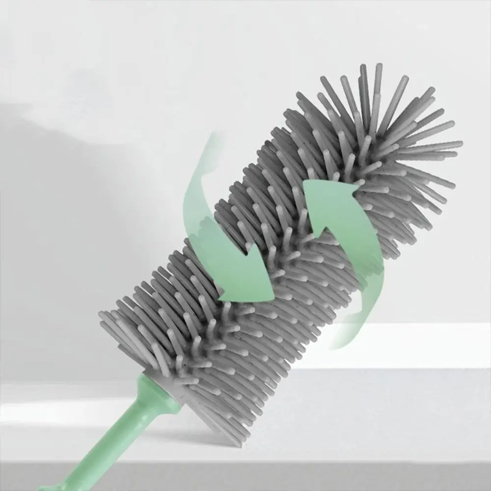 Portable Silicone Baby Bottle Straw Cleaner Long Handled Flexible Brushes Cleaning Brush Set Waterproof Nipple Brush Travel