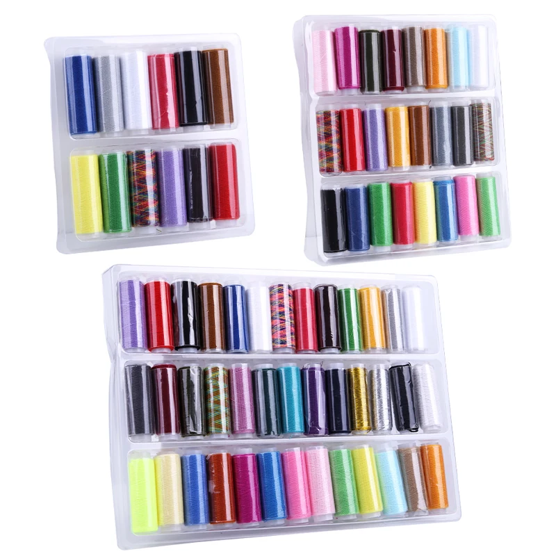 12/24/39 Colors Polyester Yarn Sewing Thread Roll Machine Hand