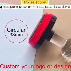 Customizable Round Logo Self - Inking Stamp with Photosensitive Ink (Custom 38 mm)