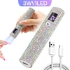 Mini Handheld UV LED Nail Lamp With Diamonds Portable Nail Dryer For Curing Gel Polish With Display Manicure Machine 1