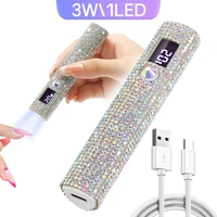 Mini Handheld UV LED Nail Lamp With Diamonds Portable Nail Dryer For Curing Gel Polish With Display Manicure Machine 1