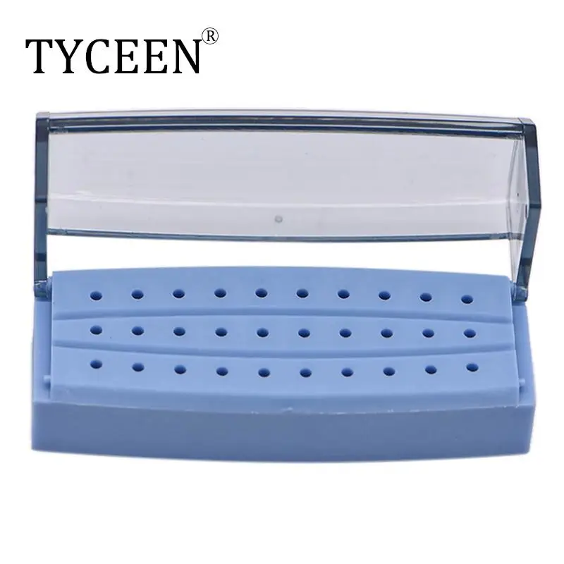 

30 Holes Dental Burs Drill Holder Plastic Block Placement Sterilizer Box Dentist Instrument Autoclave Disinfection