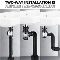 Flip Top Sink Drain Pipe Set Retractable Deodorant Sewer Drainage Water Hose Wash Basin Drainer Bathroom Kitchen Accessories 2