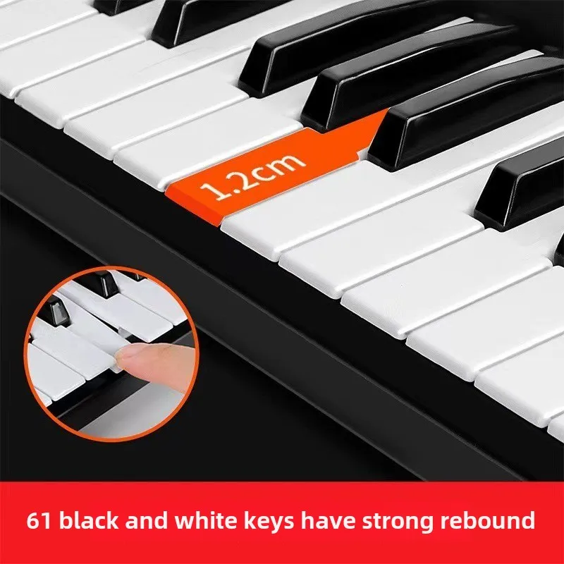 61 Keys Children's Electronic Keyboard Piano with Microphone Beginner Musical Instrument Organ Educational Toy Children's Gift