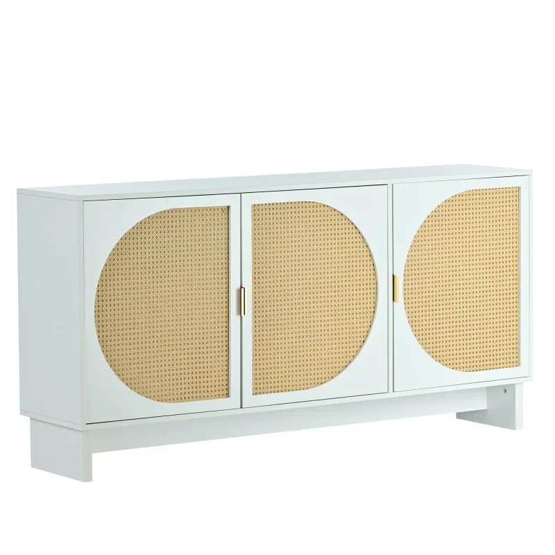 Rattan Door, Mid Century Modern Storage Cabinet